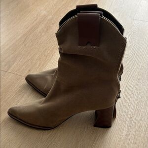 SHEIN Tan Heeled Boots